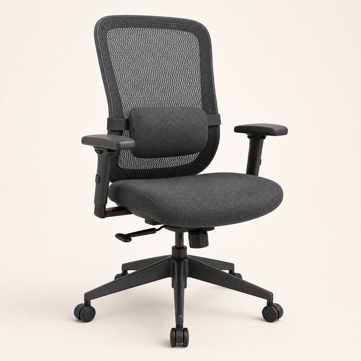 Fenton | Mesh Office Chair with Lumbar Cushion — Graphite