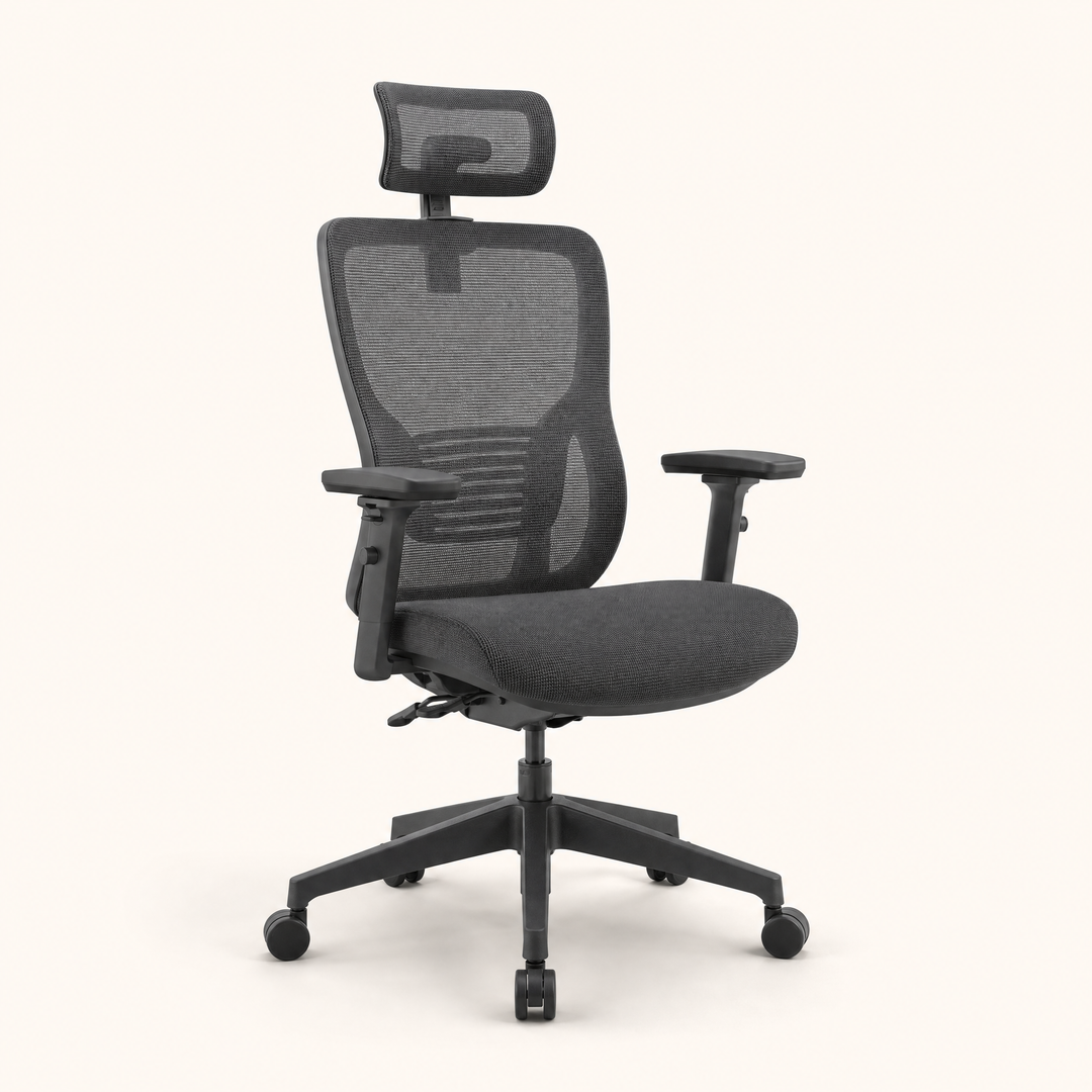 Marlowe | High Back Mesh Chair with Headrest — Graphite