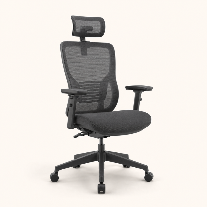 Marlowe | High Back Mesh Chair with Headrest — Graphite