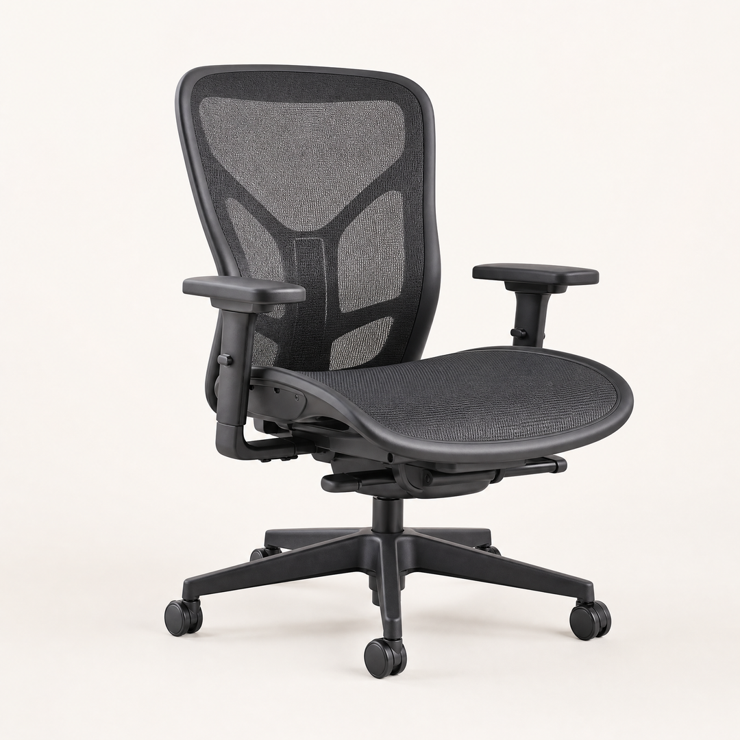 Oakley | Mesh Office Chair with Wide Seat — Graphite