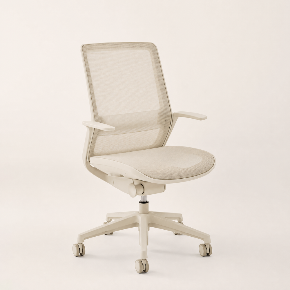 Ellery | Compact Mesh Chair for Small Desks — Bone