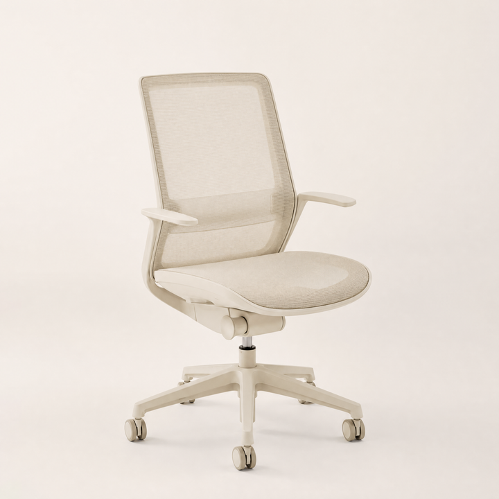 Ellery | Compact Mesh Chair for Small Desks — Bone
