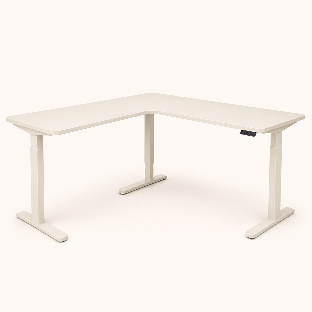 Level Corner | L-Shaped Sit Stand Desk — Bone
