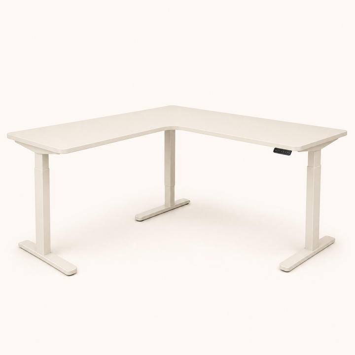 Level Corner | L-Shaped Sit Stand Desk — Bone