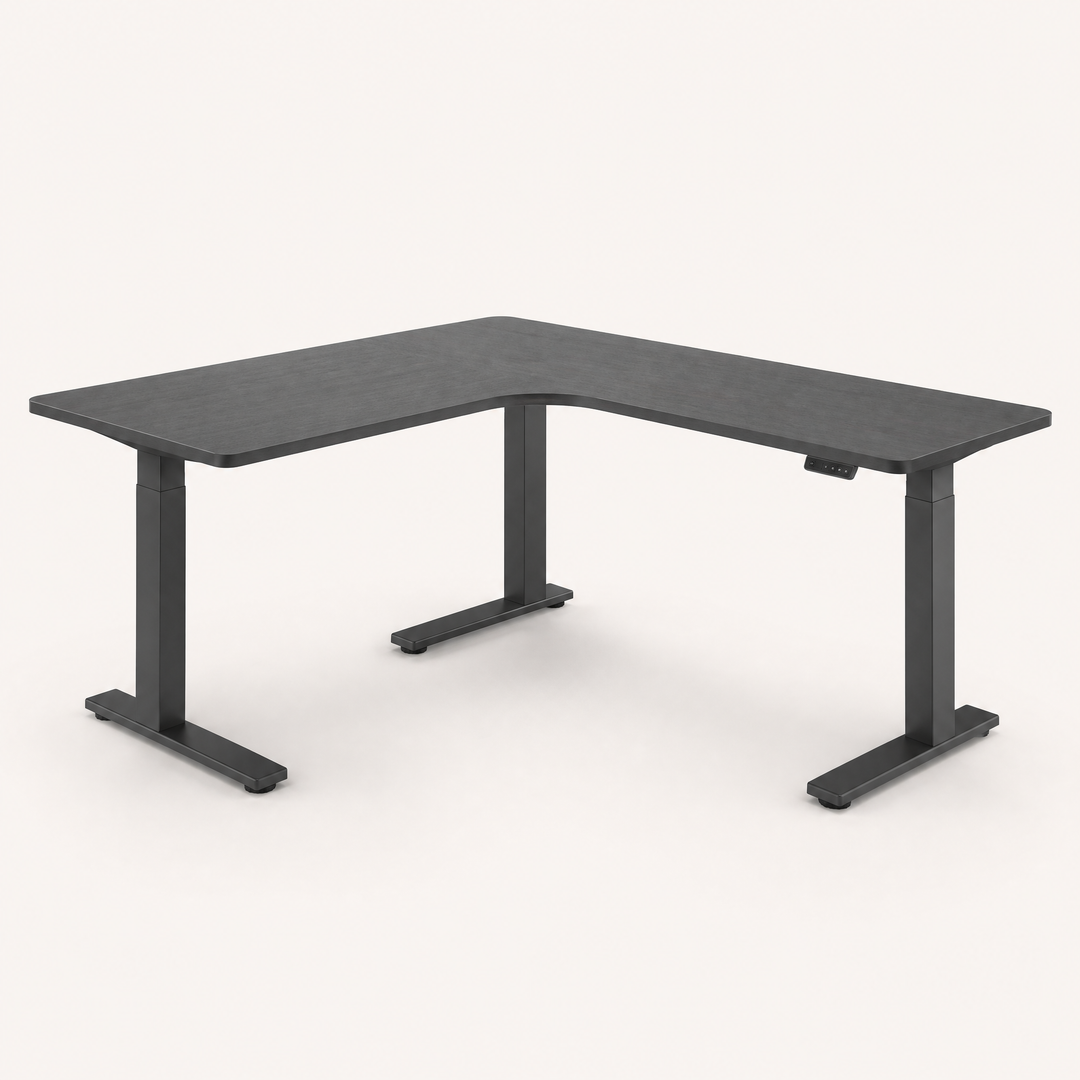 Level Corner | L-Shaped Sit Stand Desk — Graphite