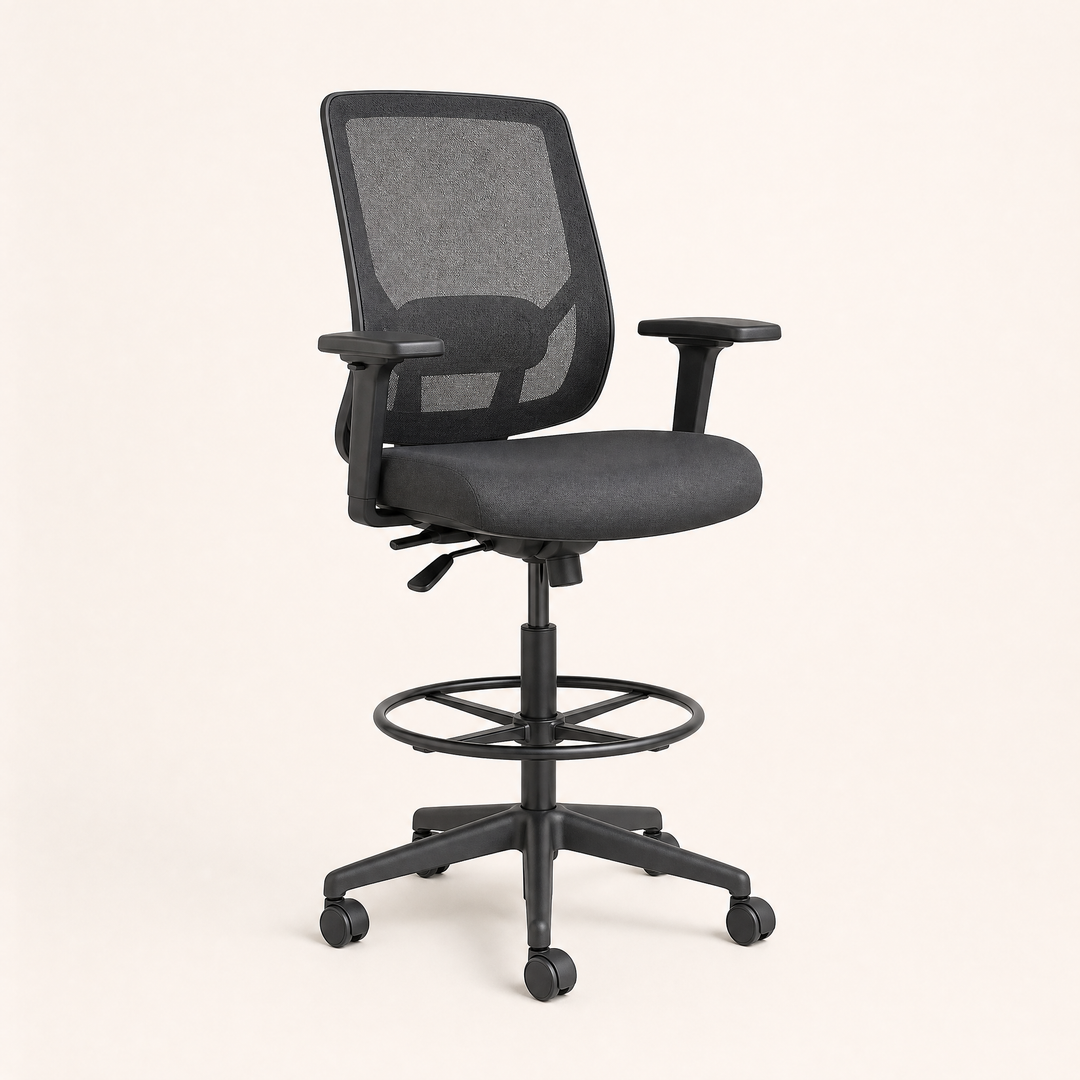 Thornbury | Drafting Chair with Foot Ring — Graphite