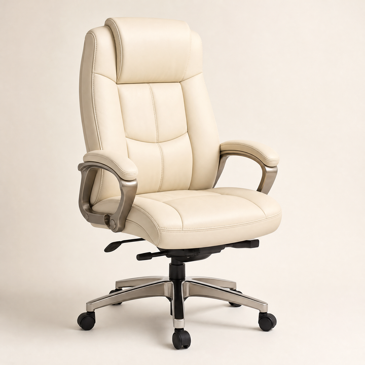 Aldwick | Executive Chair in Leather Look — Bone