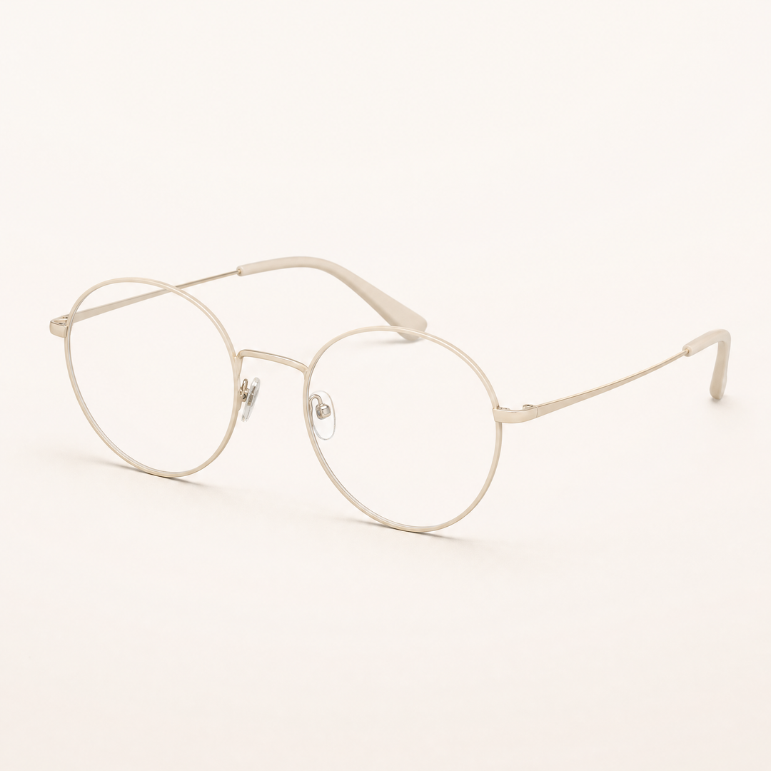 Kendal Round | Blue Light Glasses, Round Frame — Bone