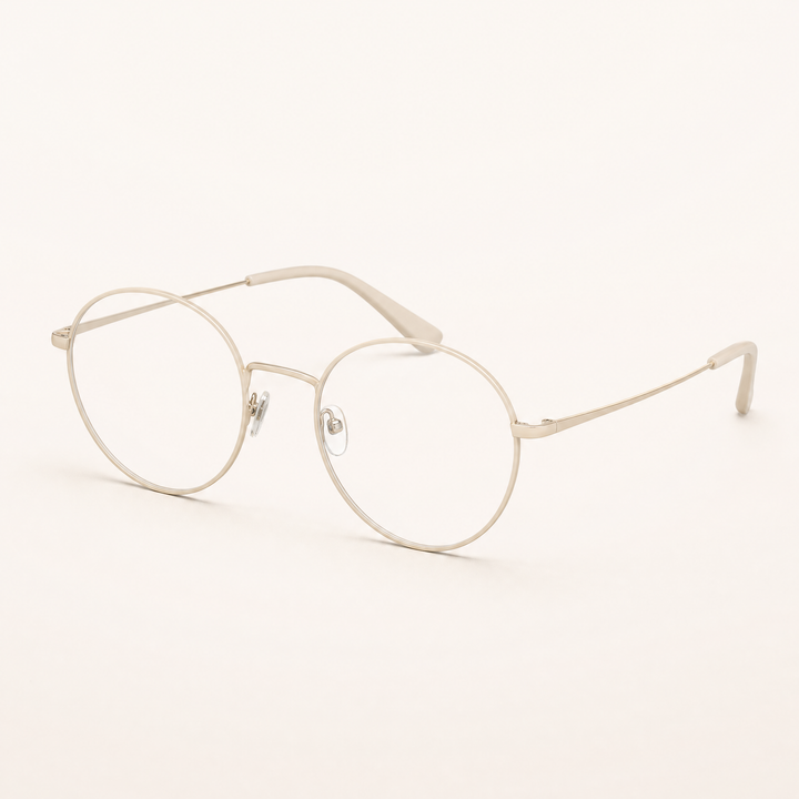 Kendal Round | Blue Light Glasses, Round Frame — Bone