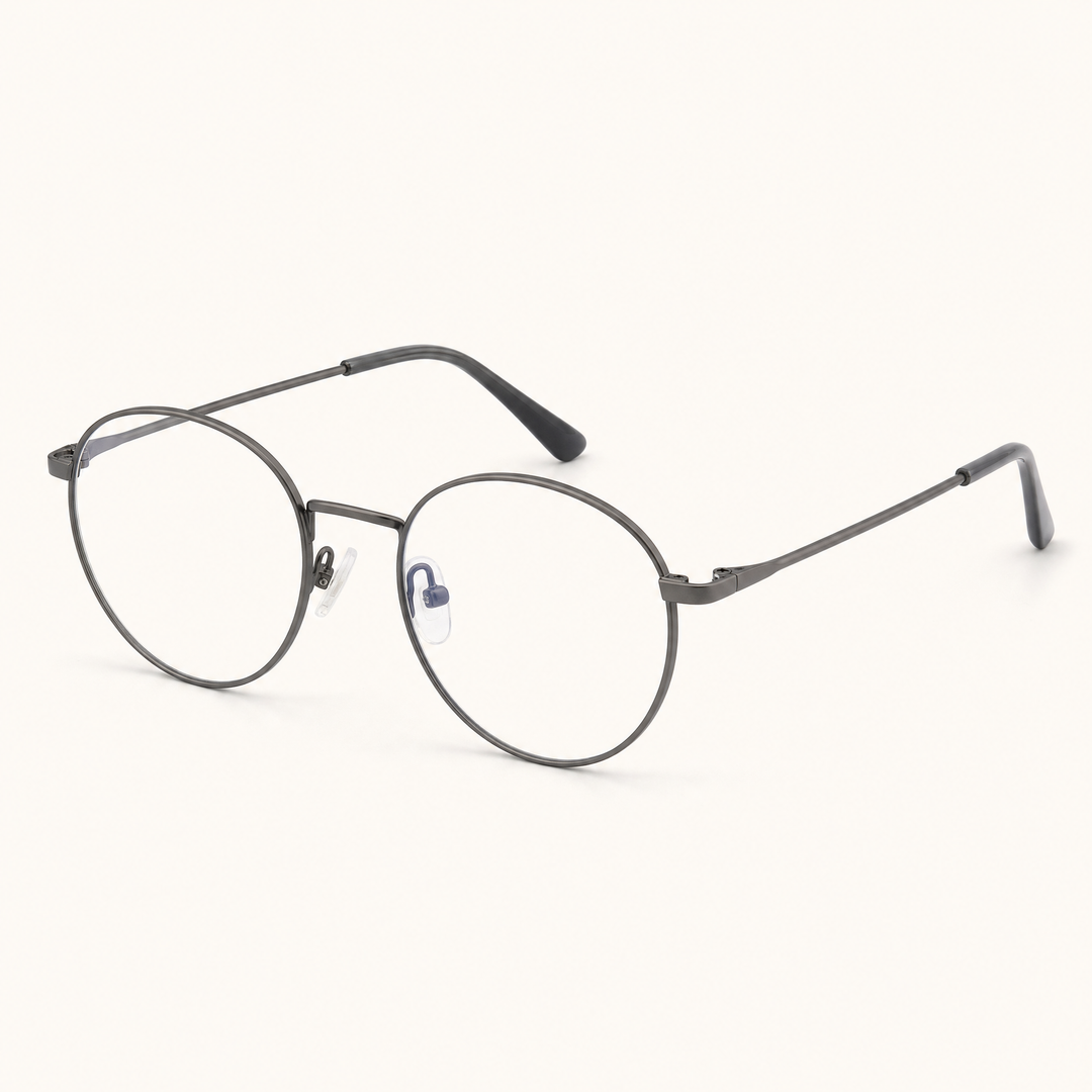 Kendal Round | Blue Light Glasses, Round Frame — Graphite
