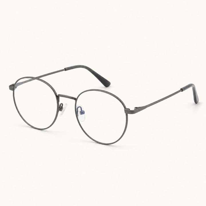 Kendal Round | Blue Light Glasses, Round Frame — Graphite