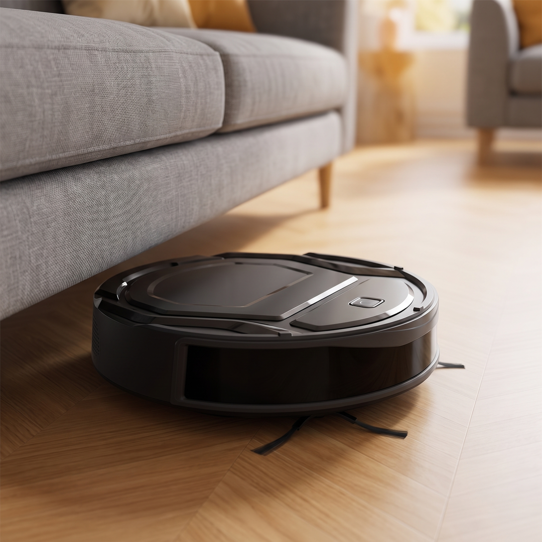 Slim Robot Vacuum sliding under a sofa