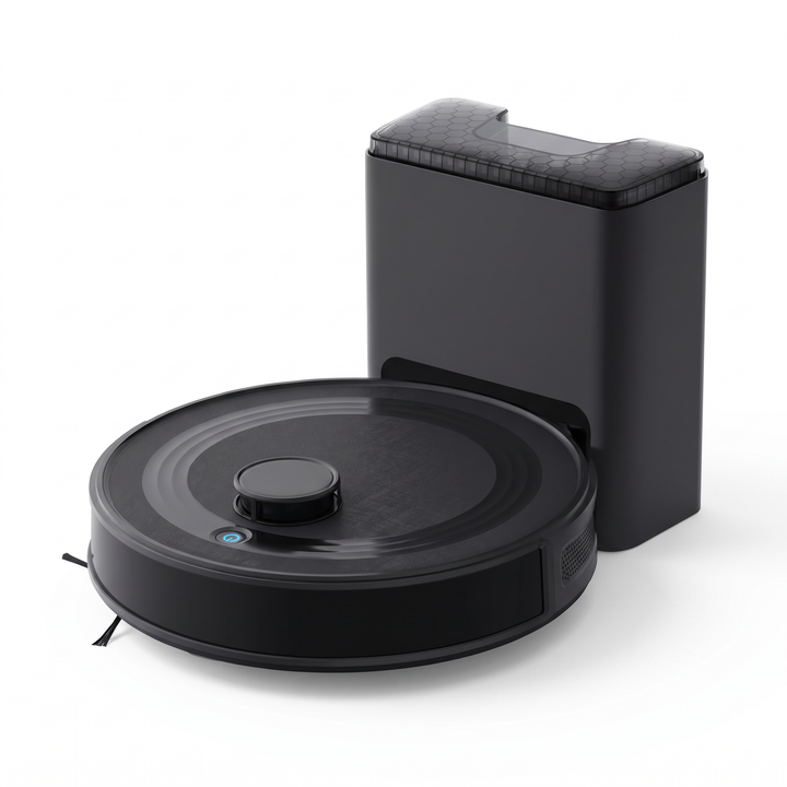 Self-Emptying Robot Vacuum with its self-emptying base station