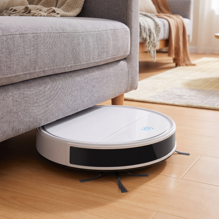 Laser-Mapping Robot Vacuum sliding under a sofa