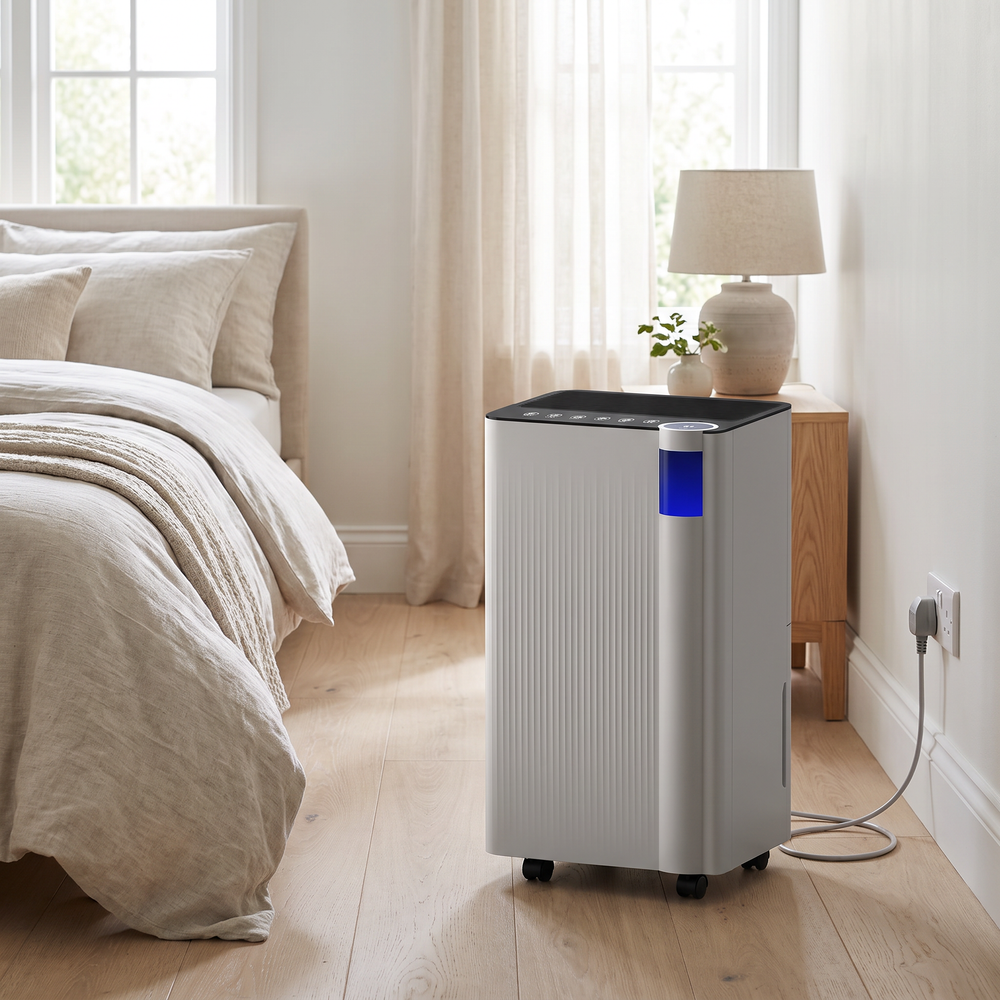 12L Dehumidifier with Air Filter in a bedroom