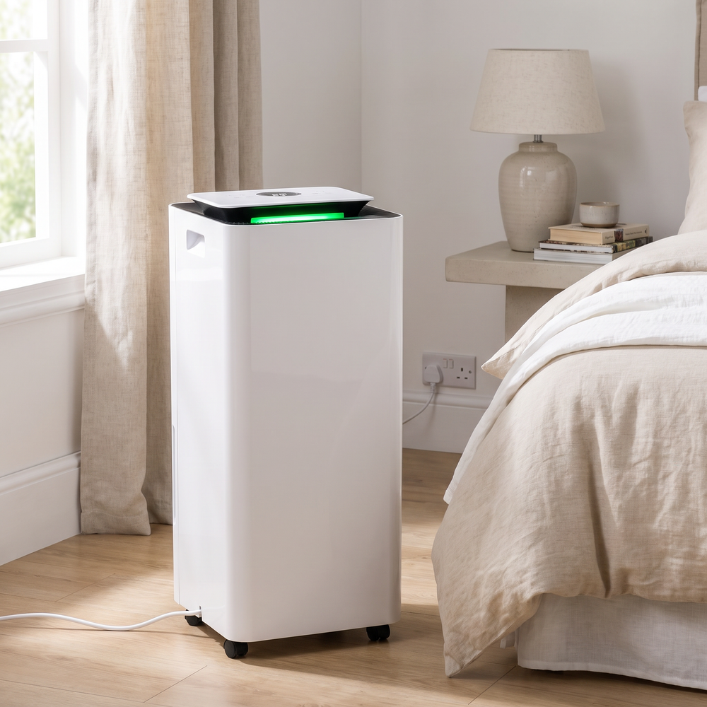 Dehumidifier and Air Purifier in a bedroom