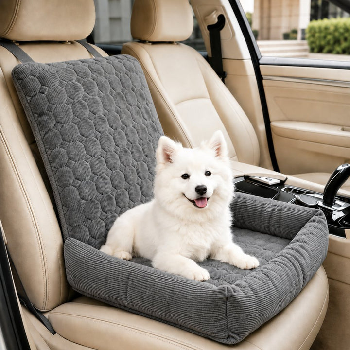 High Back Corduroy Pet Car Seat Bed for Dogs & Cats