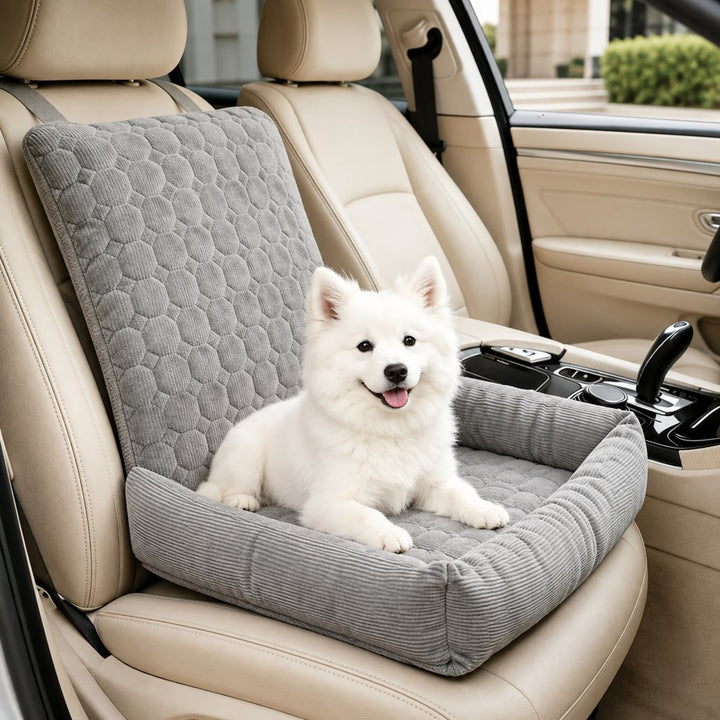 High Back Corduroy Pet Car Seat Bed for Dogs & Cats