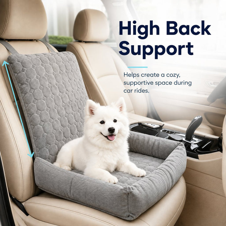 High Back Corduroy Pet Car Seat Bed for Dogs & Cats