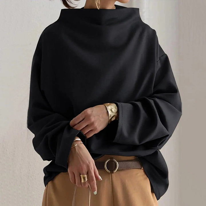 Women's High Neck Long-Sleeve Jumper with Oversized Fit