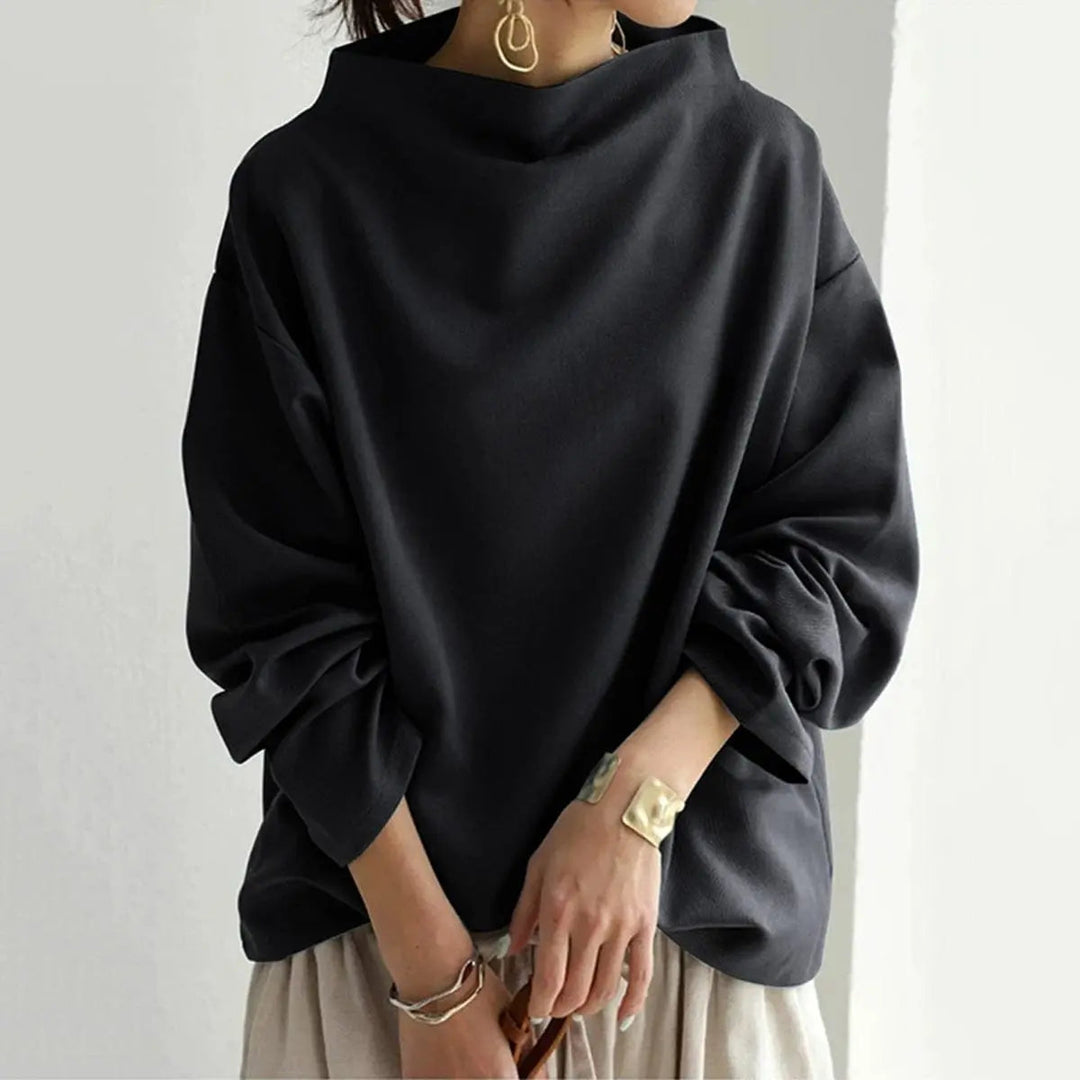 Women's High Neck Long-Sleeve Jumper with Oversized Fit