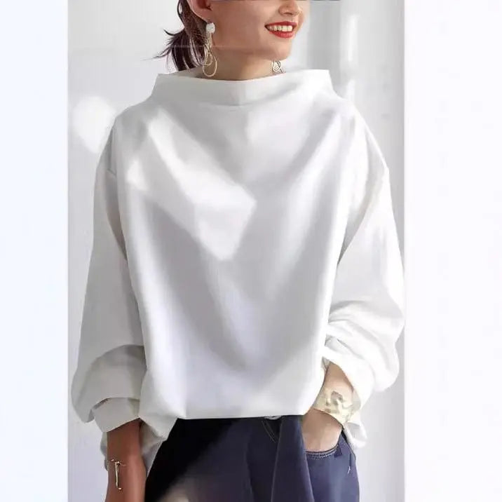 Women's High Neck Long-Sleeve Jumper with Oversized Fit