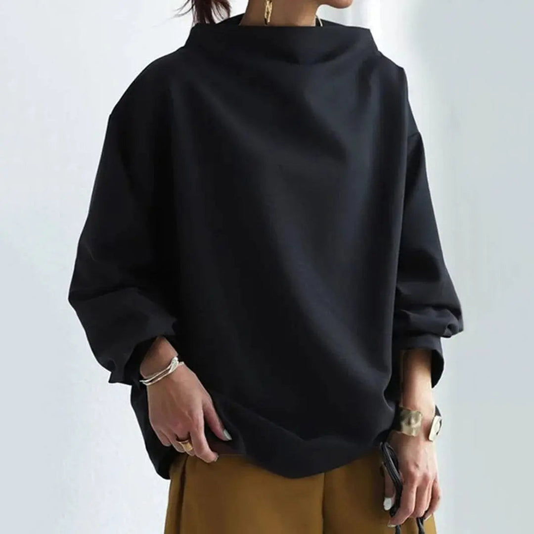 Women's High Neck Long-Sleeve Jumper with Oversized Fit