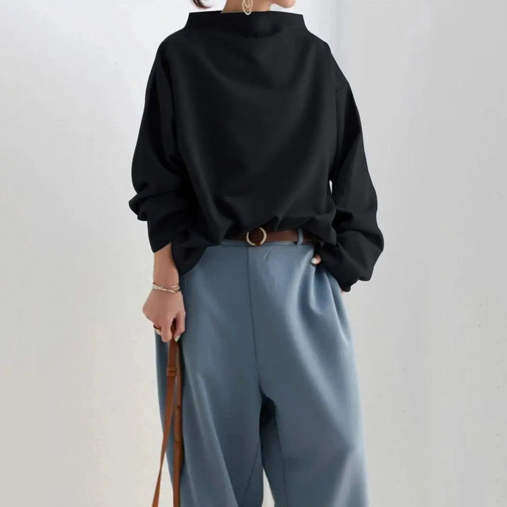 Women's High Neck Long-Sleeve Jumper with Oversized Fit