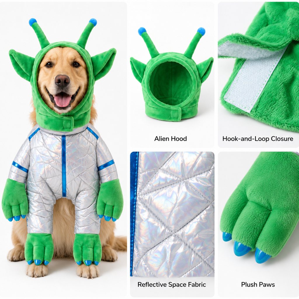 Green Alien Pet Costume for Dogs & Cats