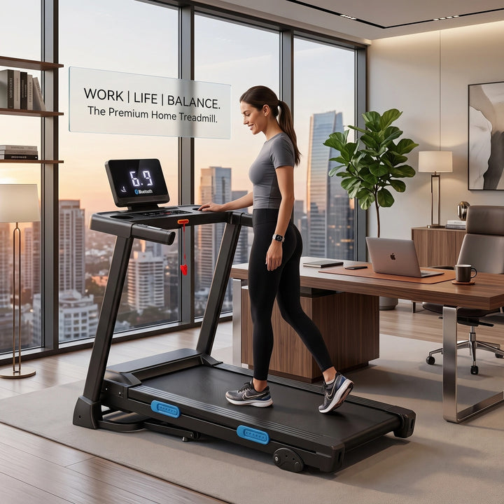 Home Treadmill with Bluetooth, LED Display and Wide Running Belt