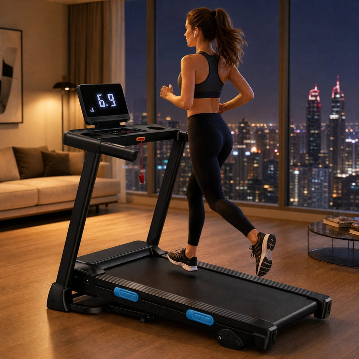 Home Treadmill with Bluetooth, LED Display and Wide Running Belt