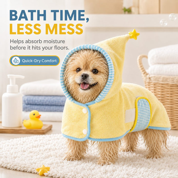 Hooded Pet Drying Robe for Dogs & Cats