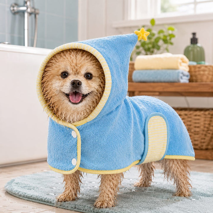 Hooded Pet Drying Robe for Dogs & Cats