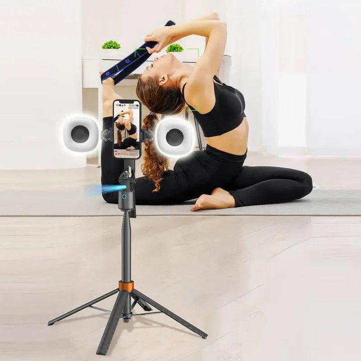 Smart Auto Tracking Phone Holder Tripod with Dual Fill Lights & Bluetooth Remote 180cm