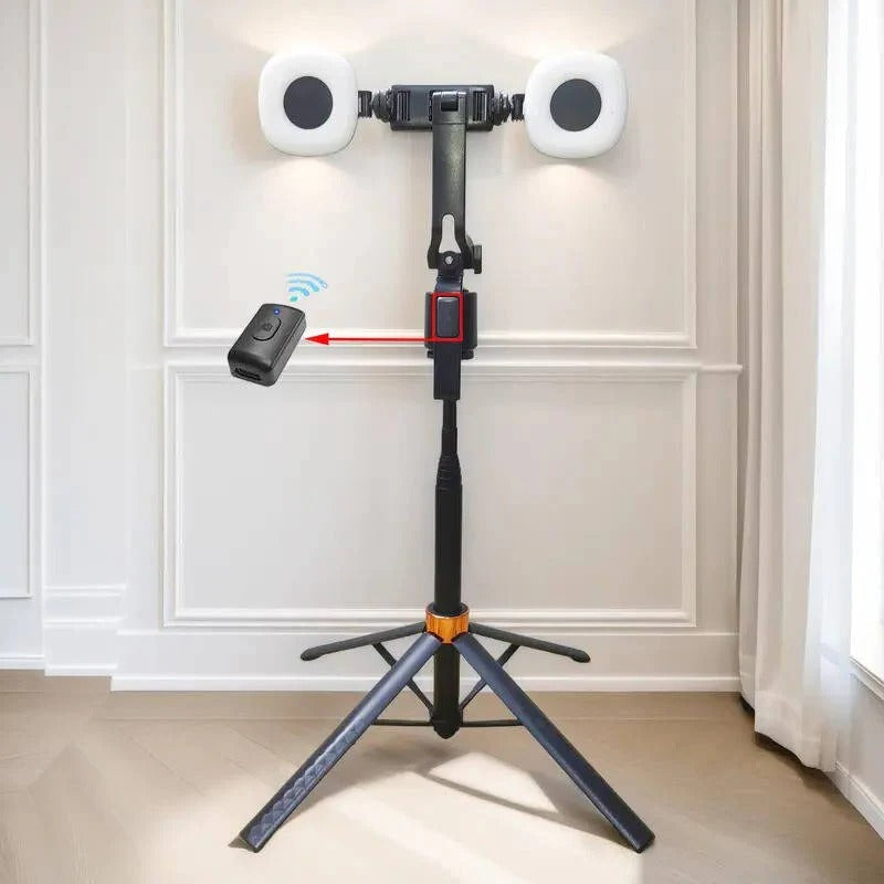 Smart Auto Tracking Phone Holder Tripod with Dual Fill Lights & Bluetooth Remote 180cm