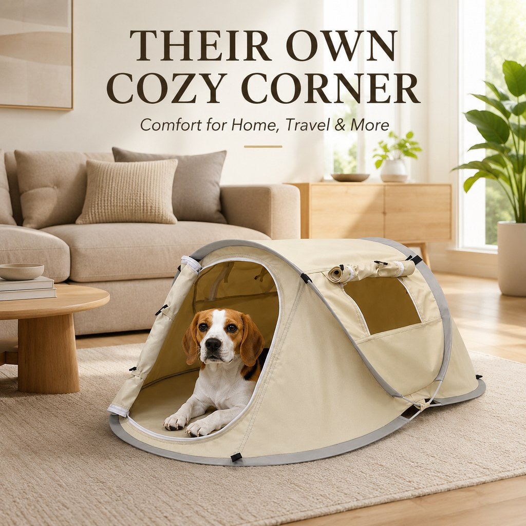 Portable Pop-Up Pet Tent for Home, Parks & Travel | A Familiar Rest Space for Cats & Small Dogs