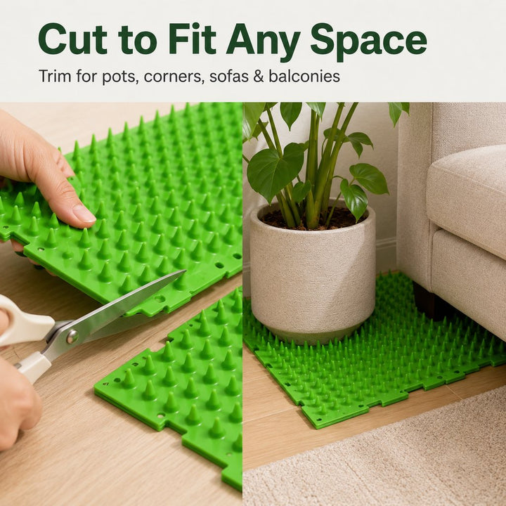 2-Pack Green Cut-to-Fit Cat Deterrent Mat for Sofas, Plants & Balconies