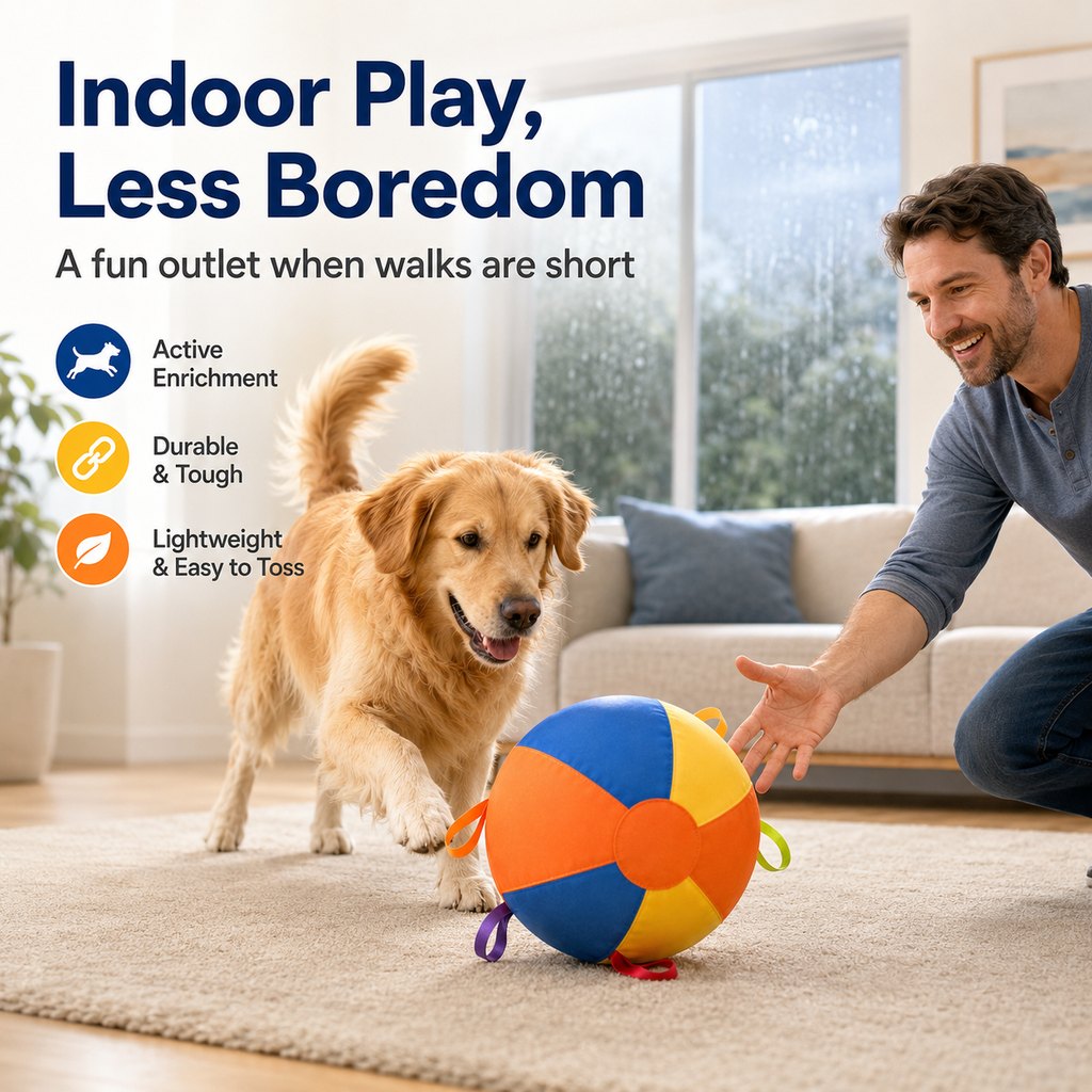 Inflatable Dog Play Ball for Backyard & Indoor Play