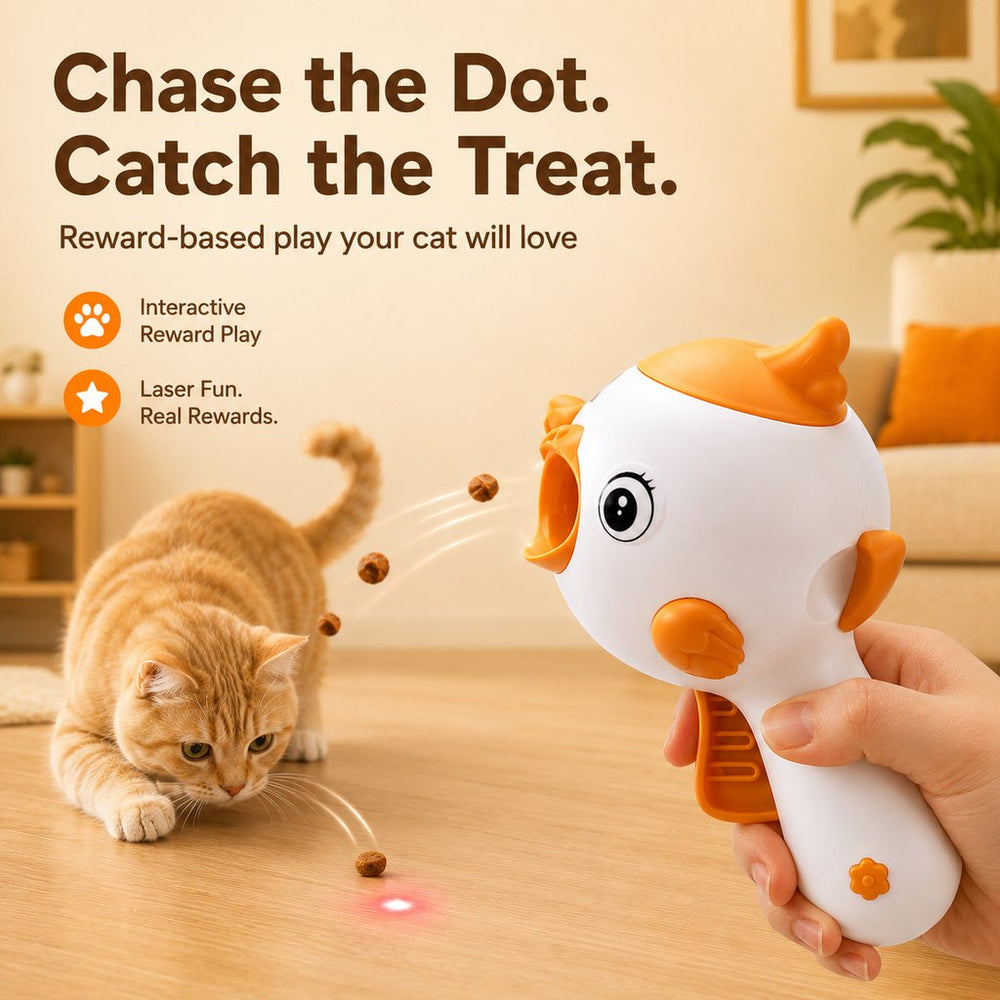 Interactive Cat Treat Launcher Toy with Laser