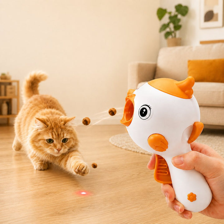 Interactive Cat Treat Launcher Toy with Laser