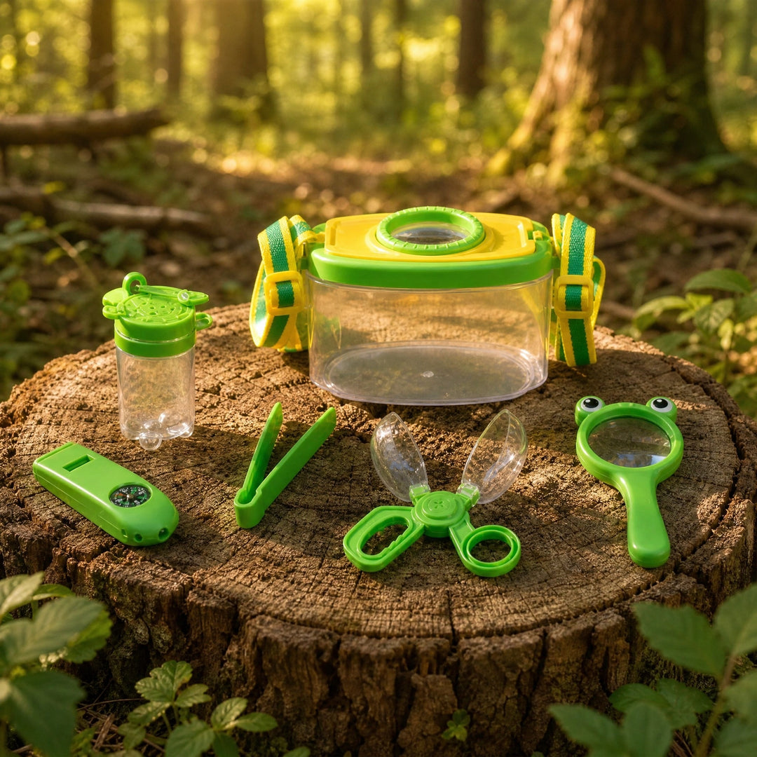 Kids Bug Catching Kit with Magnifying Glass, Observation Box and Net