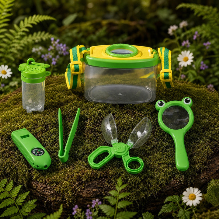 Kids Bug Catching Kit with Magnifying Glass, Observation Box and Net