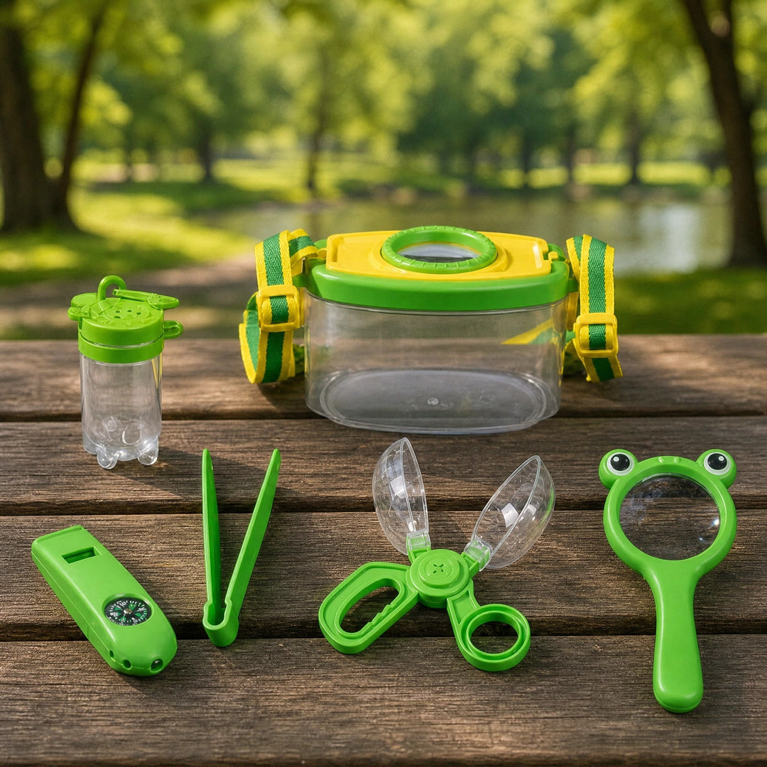 Kids Bug Catching Kit with Magnifying Glass, Observation Box and Net