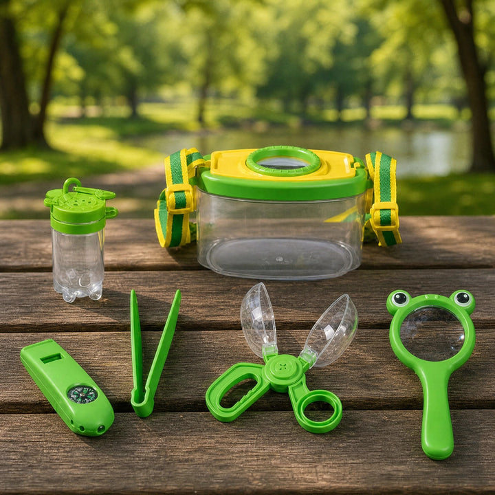 Kids Bug Catching Kit with Magnifying Glass, Observation Box and Net