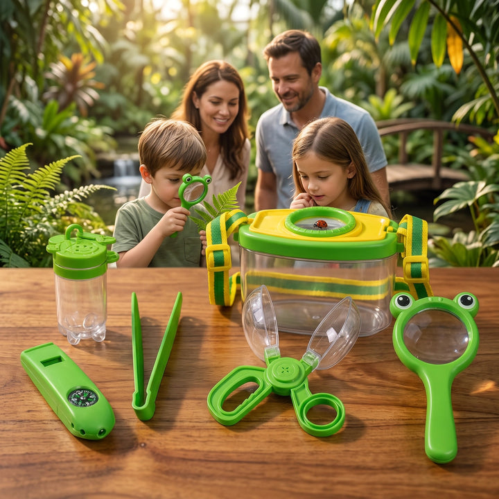 Kids Bug Catching Kit with Magnifying Glass, Observation Box and Net