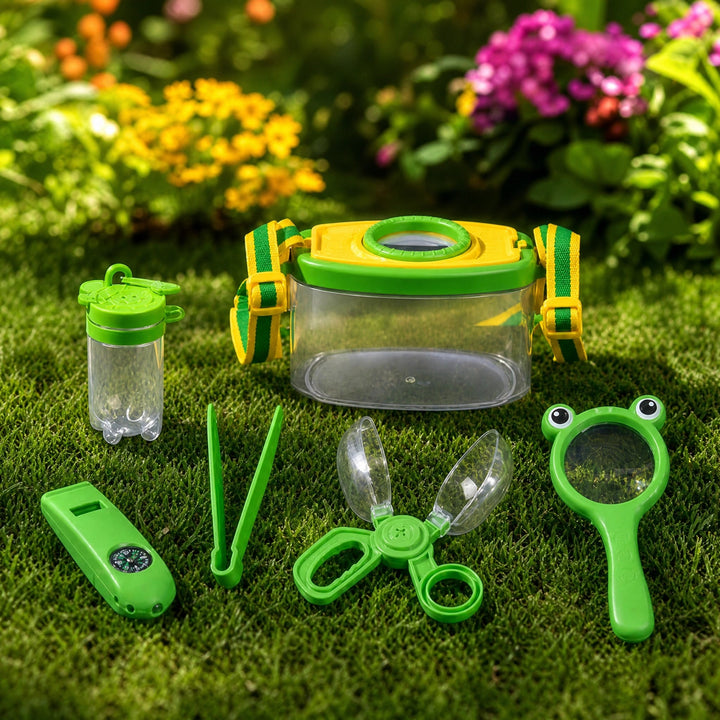 Kids Bug Catching Kit with Magnifying Glass, Observation Box and Net