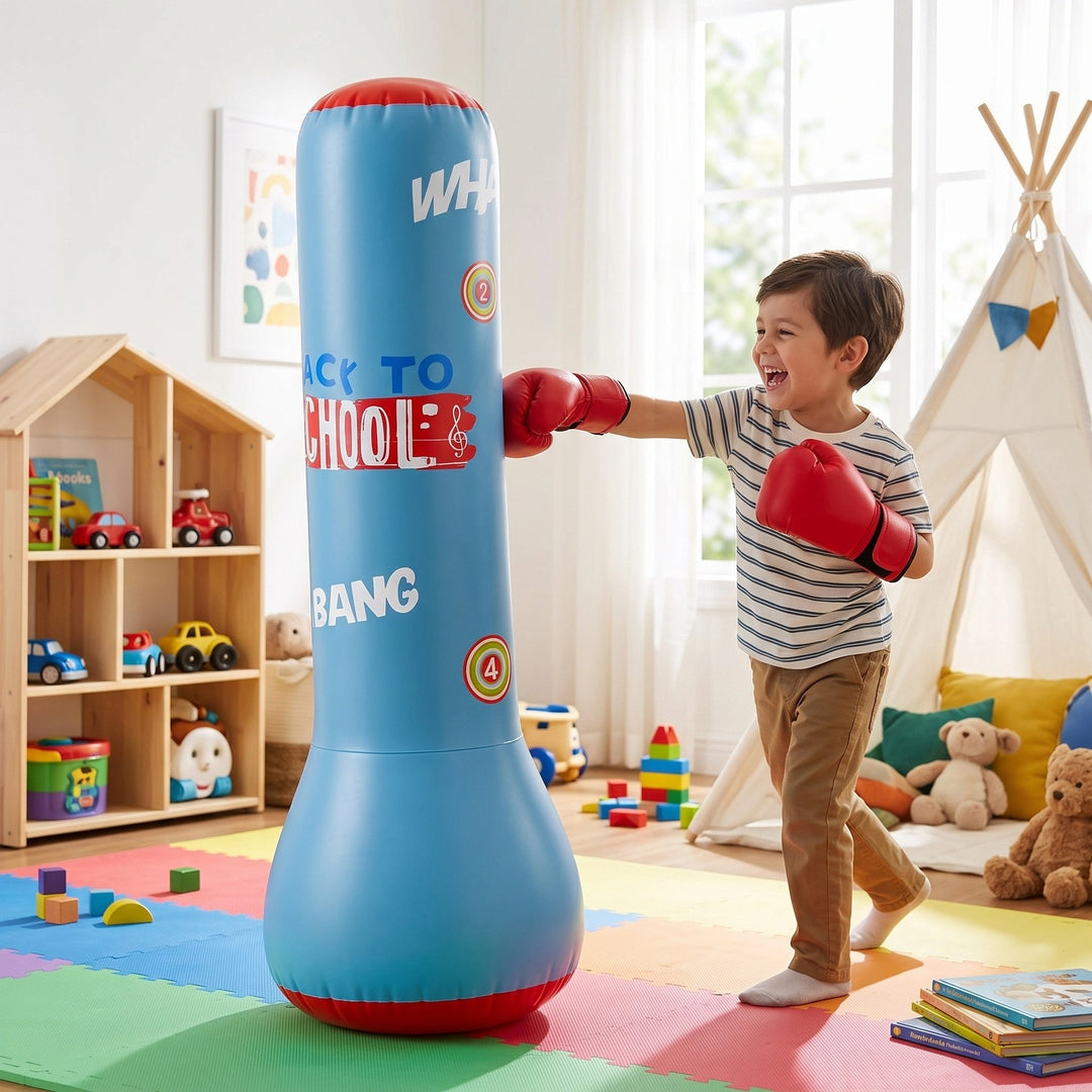 Kids Freestanding Inflatable Boxing Punch Bag with Rebound Water Base