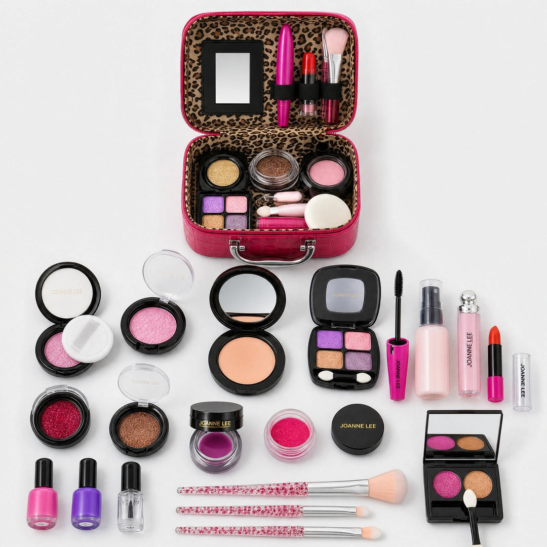 Kids Pretend Makeup Play Set with Cosmetic Case and Beauty Accessories