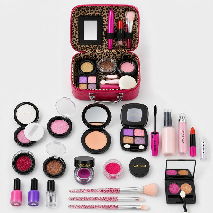 Kids Pretend Makeup Play Set with Cosmetic Case and Beauty Accessories