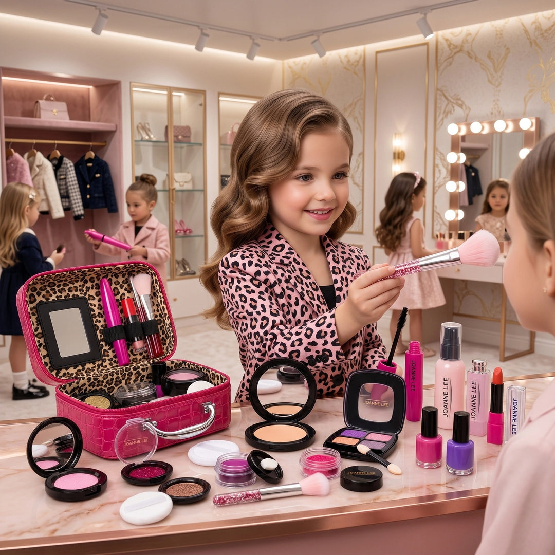 Kids Pretend Makeup Play Set with Cosmetic Case and Beauty Accessories